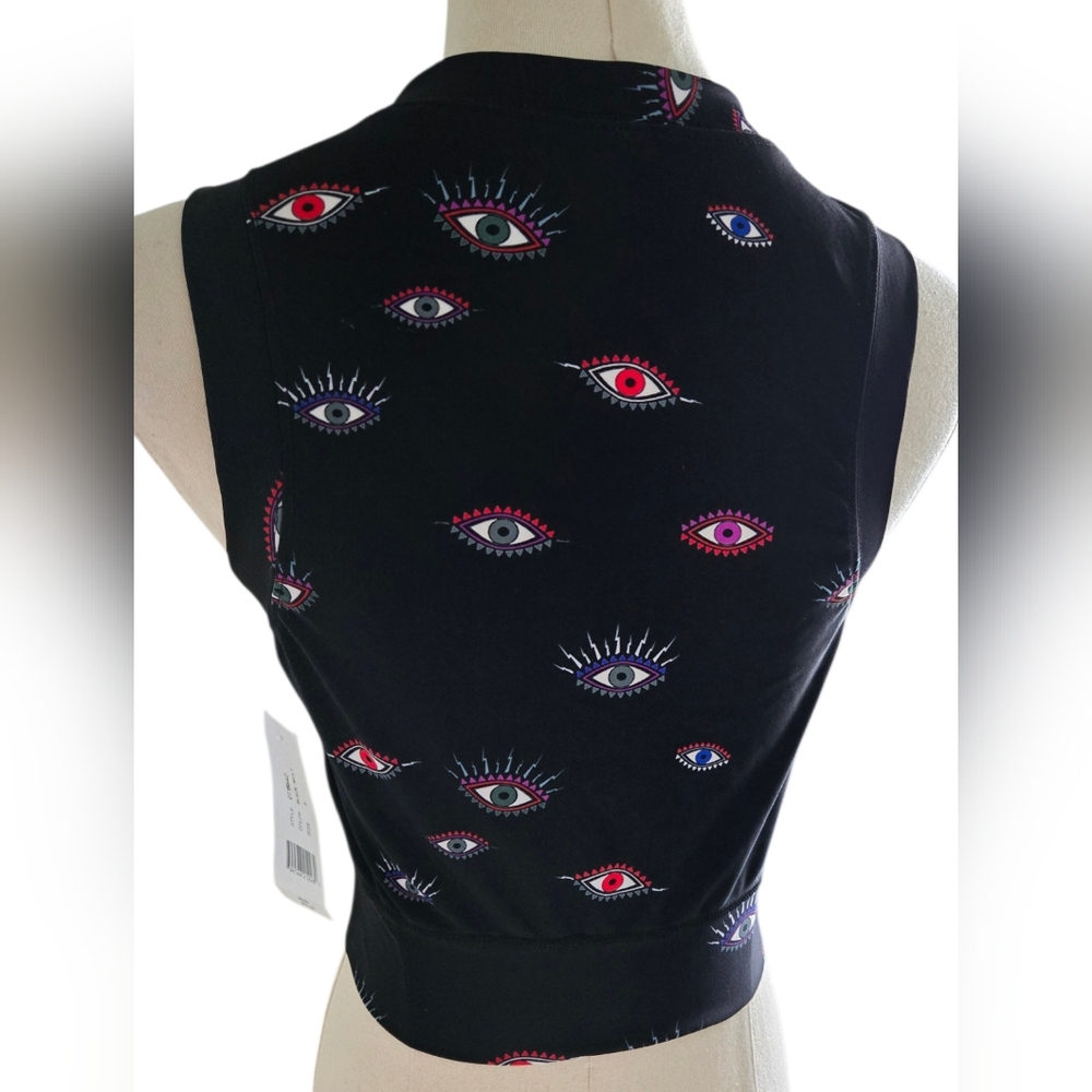 NWT Nicole Miller Activewear Bundle/4 Printed Athletic Crop Tops - Picture 3 of 11